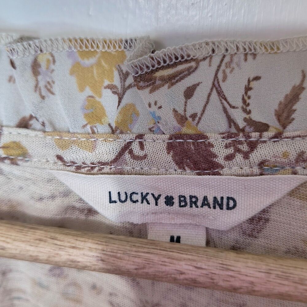Lucky Brand Floral Cotton Blend Long Sleeve - Picture 4 of 7